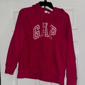 GAP Womens Bright Pink Zip-Up Hoodie